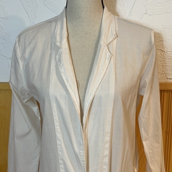 Pas De Calais Cream Linen Duster Jacket S-M - Picture 2 of 8